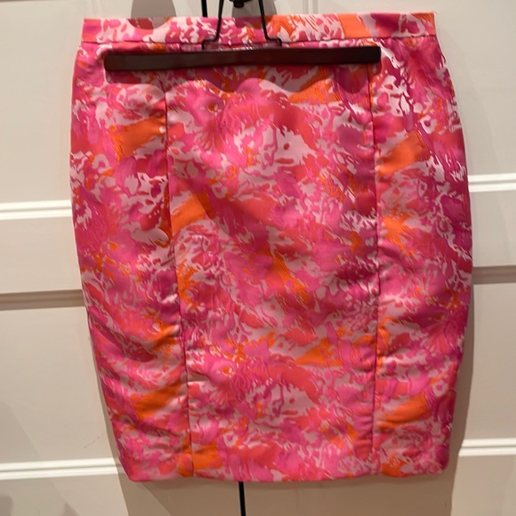 Pink Tartan Pink & Orange Pencil Skirt - Picture 1 of 4